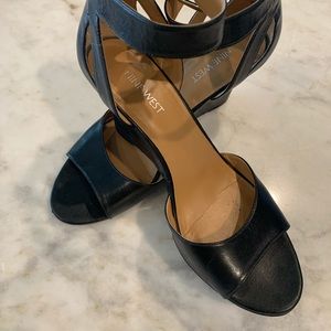 Nine West black wedge sandal. Size 7.5